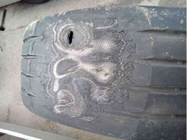 Wheel Locked Tyre Damage