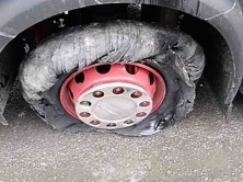 Truck tyre failure